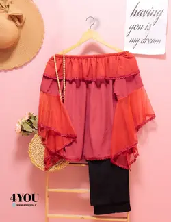 شومیز آستین کلوش گیپور