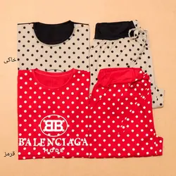 ست تی شرت و شلوار خال خالی