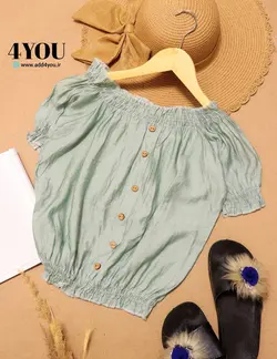 شومیز دکمه چوبی