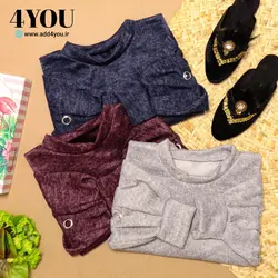 شومیز آستین پرچ بافت