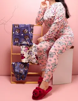 ست بلوز و شلوار مخمل حوله ای عروسکی