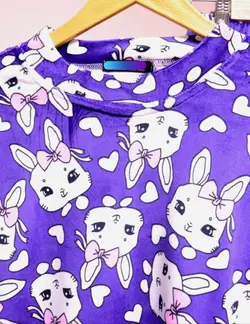 ست بلوز و شلوار مخمل طرحدار با طرحهای عروسکی ۲