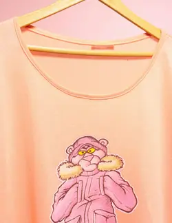 ست تی شرت و شلوارک پلنگ صورتی