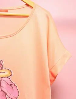 ست تی شرت و شلوارک پلنگ صورتی