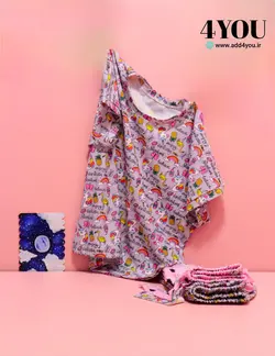 ست تیشرت و شلوارک با طرحهای عروسکی