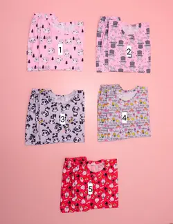 ست تیشرت و شلوارک با طرحهای عروسکی