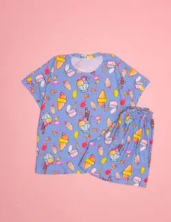 ست تیشرت و شلوارک با طرحهای عروسکی