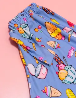 ست تیشرت و شلوارک با طرحهای عروسکی