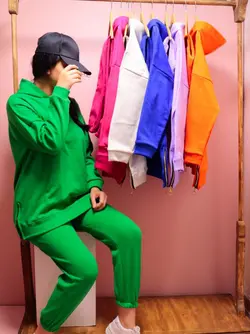 ست هودی و شلوار توکرکی بغل زیپ