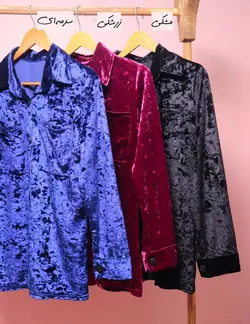 شومیز مخمل دکمه دار