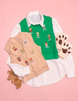 شومیز و رویه خرس گلدوزی شده