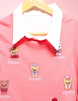 شومیز و رویه خرس گلدوزی شده