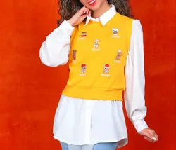 شومیز و رویه خرس گلدوزی شده