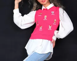 شومیز و رویه خرس گلدوزی شده