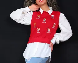 شومیز و رویه خرس گلدوزی شده