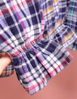 شومیز چهارخونه آستین کش