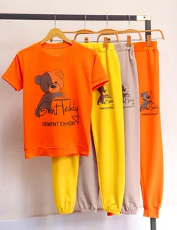 ست تی شرت و شلوار خرس نگینی