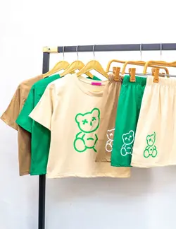 ست کراپ و شلوارک خرسی