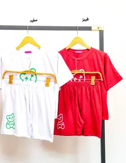 ست کراپ و شلوارک خرسی