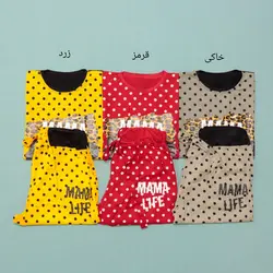 ست تی شرت و شلوار خال خالی پلنگی