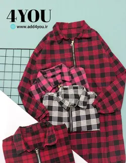 مانتو چهارخونه جلو زیپ