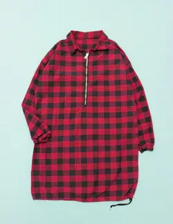 مانتو چهارخونه جلو زیپ