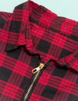 مانتو چهارخونه جلو زیپ