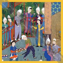 دستمال تزیینی شاهنامه تهماسب