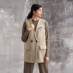 جلیقه بافت آستردار سدری روشن