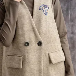 جلیقه بافت آستردار سدری روشن