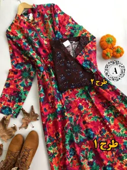 پیراهن پاییزه نخی بلند کد 484