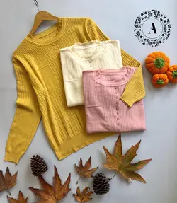 بافت طرح دکمه یقه تور وارداتی کد 516