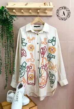 شومیز مانتویی گلدوزی کد 676