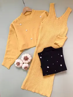 پیراهن بافت دو تکه وارداتی کد 935