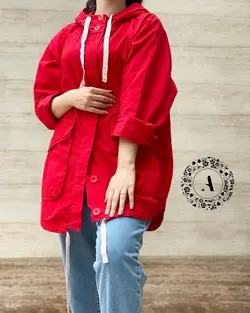 بارانی کتان کلاهدار کد44