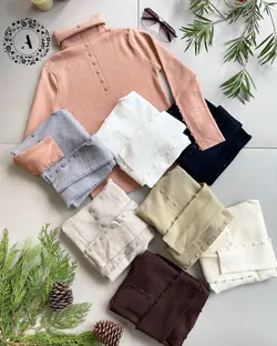 بلوز بافت آستین دکمه کد 39