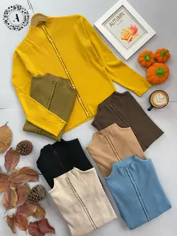 بلوز بافت جلو دکمه  کد 112