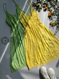 پیراهن نخی پایین گلدوزی وارداتی کد 214