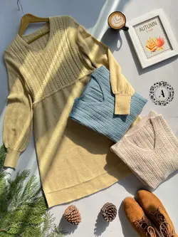 پیراهن بافت دلبر یقه هفت موهر کد 88