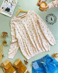 بلوز بافت گلبه ای طرح خالدار کد 42