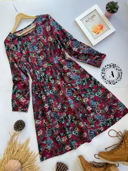 پیراهن پاییزه نخ کتان کد 98