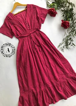 پیراهن نخی آستین کوتاه کد 203