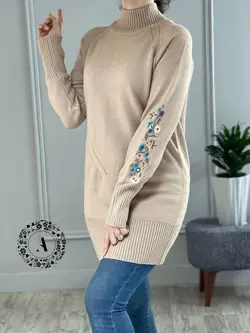 تونیک بافت آستین گلدوزی وارداتی کد 101