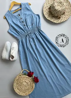 پیراهن جین جلو دکمه کد 306