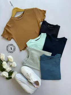 کراپ آستین کوتاه ZARA وارداتی کد 321