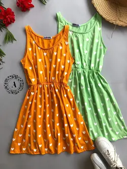 پیراهن کوتاه طرح قلب کد 369