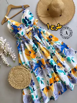 پیراهن گلدار میدی کد 378