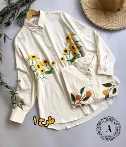 شومیز مانتویی ترک گلدوزی کد 379