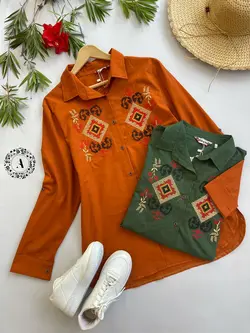 شومیز مانتویی گلدوزی کد 380