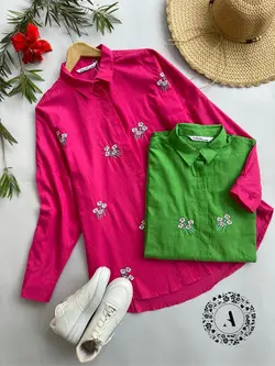 شومیز مانتویی گلدوزی POPLIN ترک کد 399